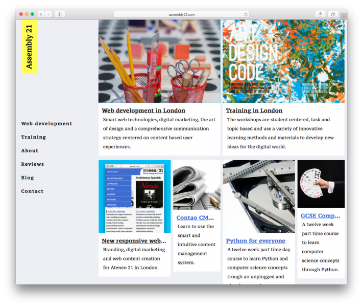 Responsive design: tablet view